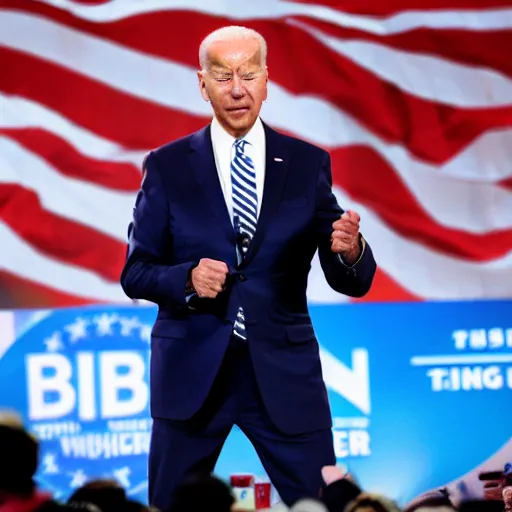 Image similar to joe biden as a rapper sipping lean