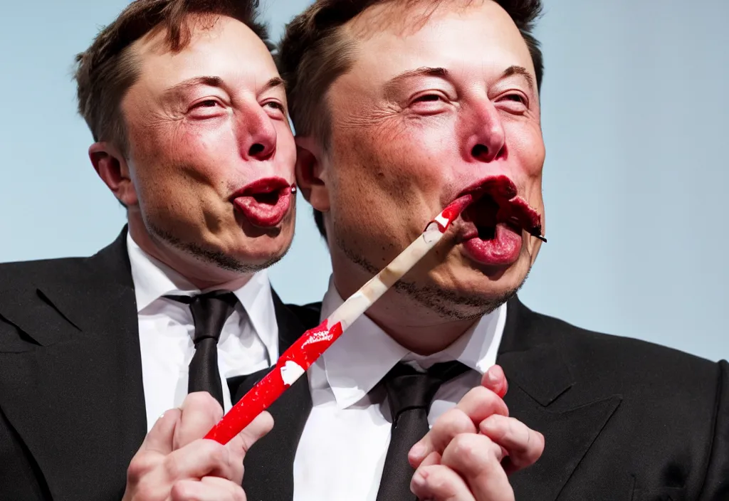 Prompt: elon musk seductively licks a lollipop.