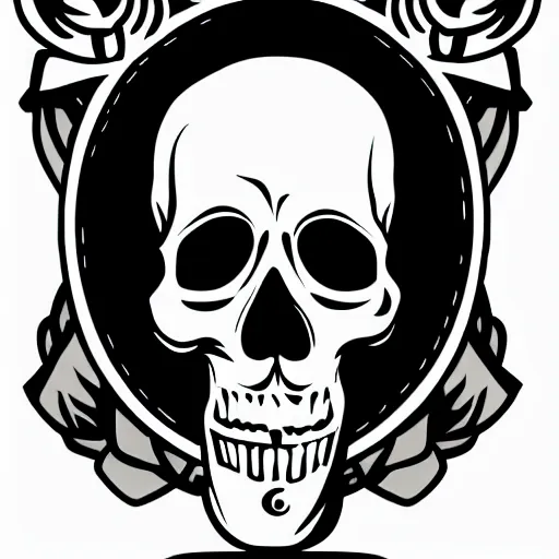Prompt: skull gaming logo, vectorized