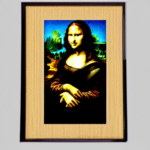 Image similar to mona lisa typing a text message on her iphone by leonardo davinci