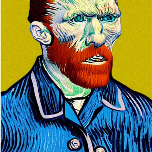 Image similar to vincent van gogh, stop motion vinyl action figure, plastic, toy, butcher billy style