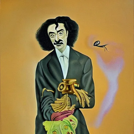 Image similar to self portrait of Salvador Dali in the style of Salvador Dali