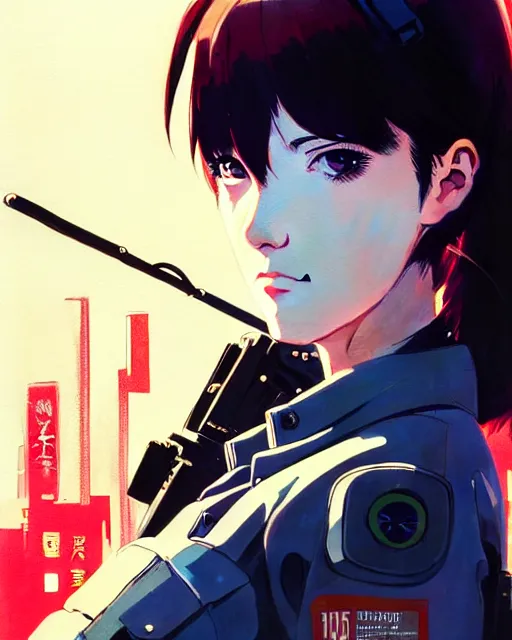 Image similar to girl wearing tactical gear, very anime, fine - face, audrey plaza, realistic shaded perfect face, fine details. anime. realistic shaded lighting poster by ilya kuvshinov katsuhiro otomo ghost - in - the - shell, magali villeneuve, artgerm, jeremy lipkin and michael garmash and rob rey