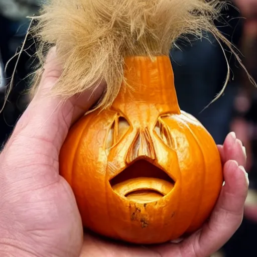 Image similar to gourd carved to look like the face of amber heard