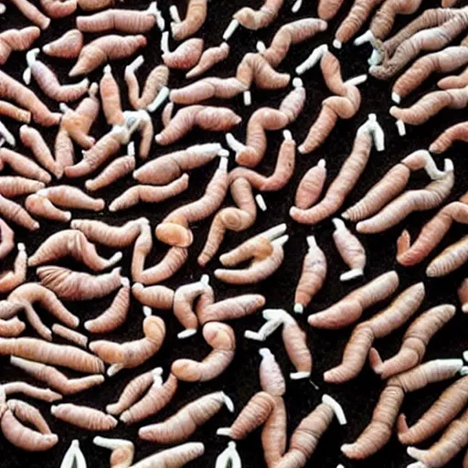 Image similar to award - winning, human snails follow a human worm,'social influence'by critical theory artist