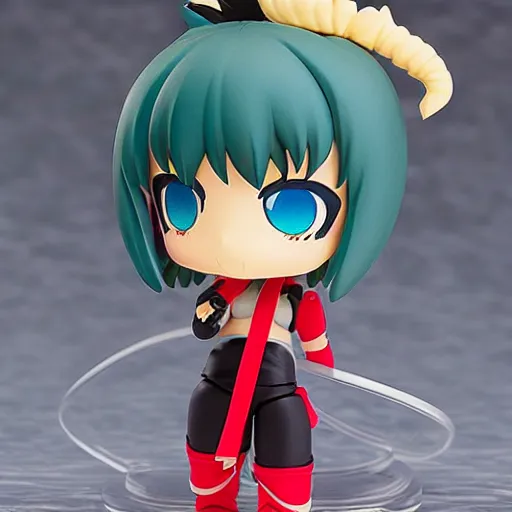 Image similar to seductive, cute young ninja, nendroid, stephen bliss style