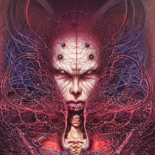 Prompt: realistic detailed image of Parasite Beings Hypnotizing People by Ayami Kojima, Amano, Karol Bak, Greg Hildebrandt, and Mark Brooks, Neo-Gothic, gothic, rich deep colors. Beksinski painting, part by Adrian Ghenie and Gerhard Richter. art by Takato Yamamoto. masterpiece