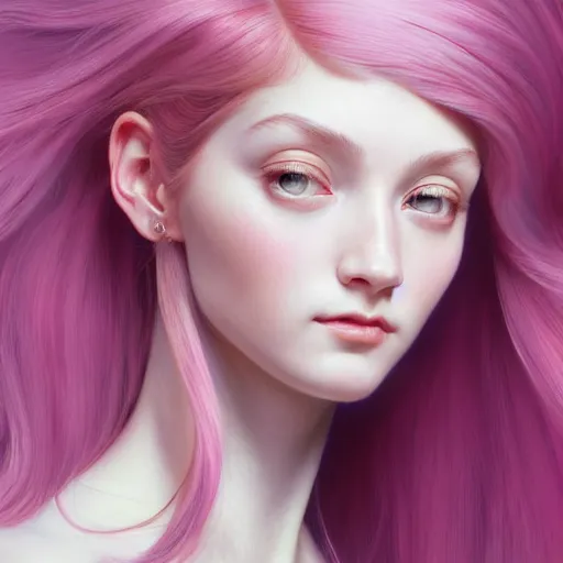 Prompt: perfectly-centered-Portrait of a pink haired Goddess, The Perfect Human Female Specimen, intricate, elegant, super highly detailed, professional digital painting, artstation, concept art, smooth, sharp focus, no blur, no dof, extreme illustration, Unreal Engine 5, 8K, art by artgerm and greg rutkowski and alphonse mucha and loish and WLOP
