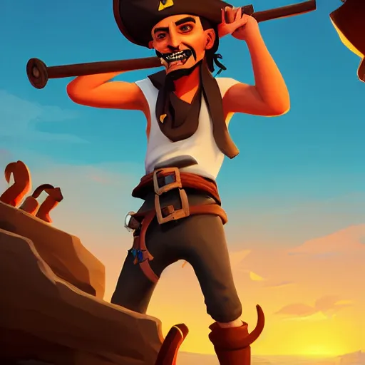 Image similar to painting jack the pirate on sea of thieves game avatar hero smooth face median photoshop filter cutout vector behance hd by jesper ejsing, by rhads, makoto shinkai and lois van baarle, ilya kuvshinov, rossdraws, illustration, art by ilya kuvshinov and gustav klimt