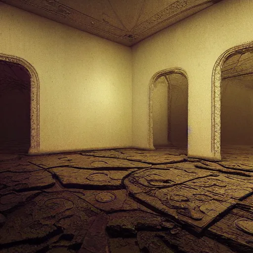 Image similar to backrooms, high detailed art, liminal empty space, dreamcore, by zdzislaw beksinski, cgsociety, unreal engine