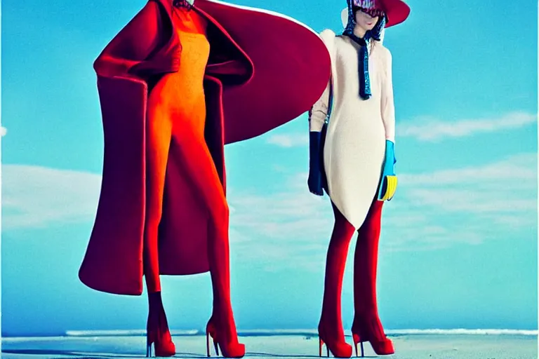 Image similar to fashion editorial photography in a world inspired by jean giraud moebius