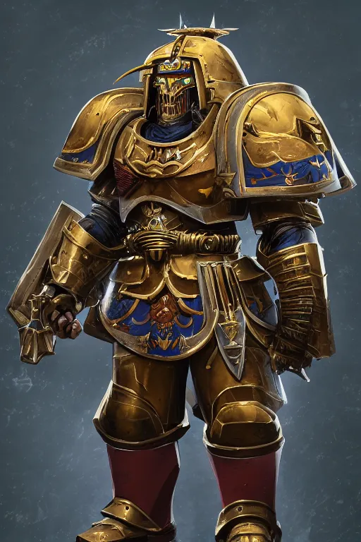 Image similar to armor portrait heros warhammer 4 0 k horus heresy fanart - the primarchs emperor by johannes helgeson animated with vfx concept artist & illustrator global illumination ray tracing hdr fanart arstation zbrush central hardmesh 8 k octane renderer comics stylized