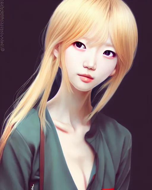 Image similar to Soo Joo Park as Anime girl cute-fine-face, blonde hair, full body! pretty face, realistic shaded Perfect face, fine details. Anime. realistic shaded lighting by Ilya Kuvshinov Giuseppe Dangelico Pino and Michael Garmash and Rob Rey