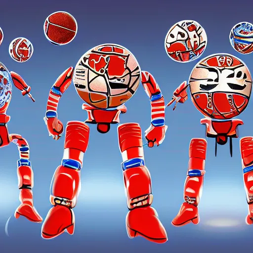 Prompt: concept art, the robot harlem globetrotters