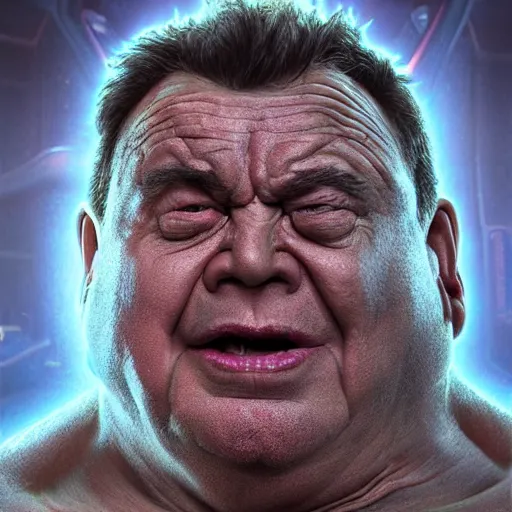 Image similar to hyperrealistic mixed media high resolution image of Kuato from Total Recall whose face resembles that of Danny DeVito, stunning 3d render inspired art by István Sándorfi and Greg Rutkowski and Unreal Engine, perfect symmetry, dim volumetric lighting, 8k octane beautifully detailed render, post-processing, extremely hyper-detailed, intricate, epic composition, highly detailed attributes, highly detailed atmosphere, full body shot, cinematic lighting, masterpiece, trending on artstation, very very detailed, masterpiece, stunning, flawless structure, lifelike texture, perfection,