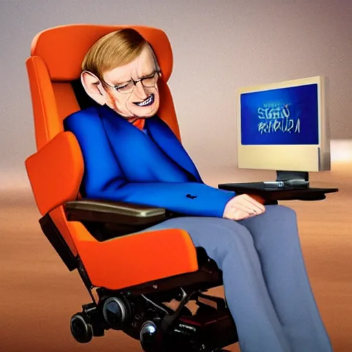 Prompt: stephen hawking as a pixar character