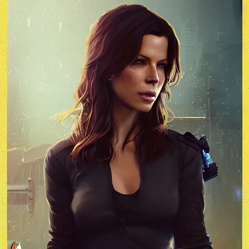 Image similar to highly detailed portrait kate beckinsale in gta v, stephen bliss, unreal engine, fantasy art by greg rutkowski, loish, rhads, ferdinand knab, makoto shinkai and lois van baarle, ilya kuvshinov, rossdraws, tom bagshaw, global illumination, radiant light, detailed and intricate environment