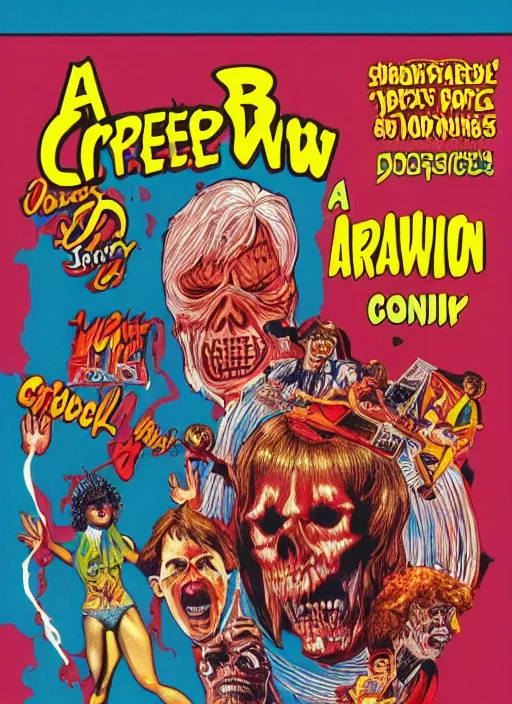 Image similar to a box of creepshow ( 1 9 8 2 ) cereal, 1 9 8 0's, highly detailed