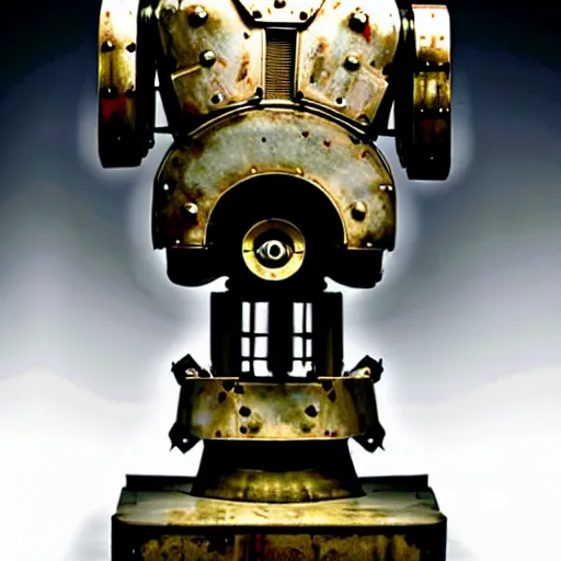 Image similar to bellator mechanicus ab antiquo romano fabro designatus. fantastica humanoideus, structura virtutis roboticae, intuitu inpendet. ultimate golem, embodiment of the legion. belli apparatus. perquam mina. alta definitio imaginis