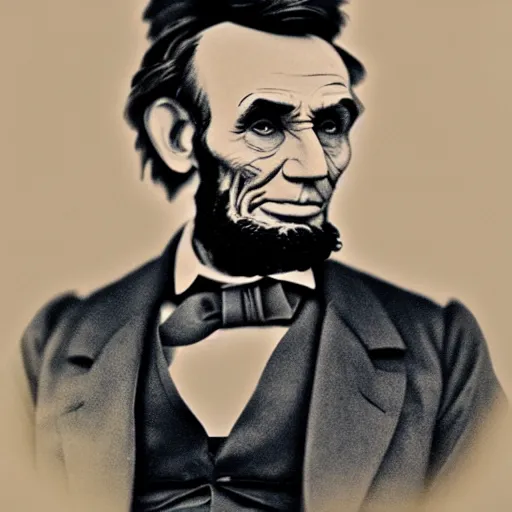 Prompt: Abe Lincoln giving bedroom eyes