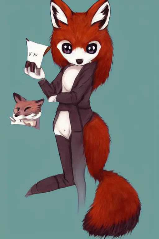 Image similar to a fox fursona, trending on artstation, by kawacy, furry art, digital art