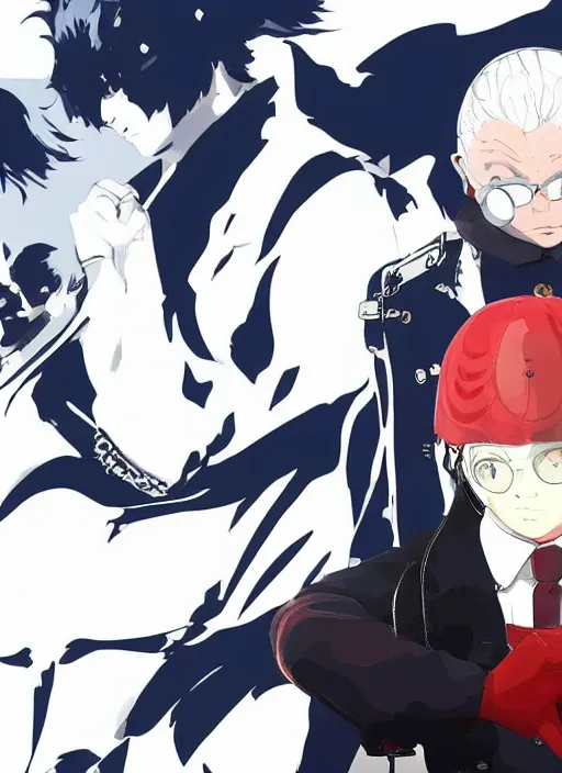 Image similar to john paul II in persona 5, art