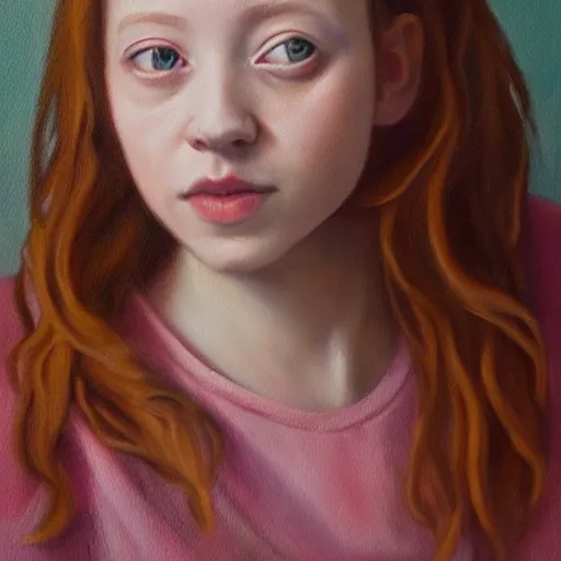 Image similar to gorgeous oil painting of amybeth mcnulty