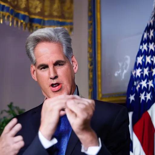 Prompt: Kevin McCarthy dancing his heart out. White House photo.