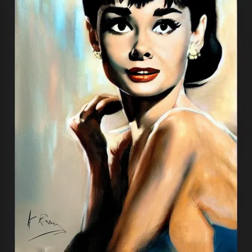 Prompt: ultra realistic portrait painting of audrey hepburn in west side story, art by frank frazetta, 4 k, ultra realistic, highly detailed, epic lighting.