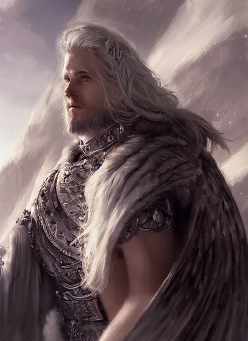 Image similar to king of gods odin, cg original, by wlop