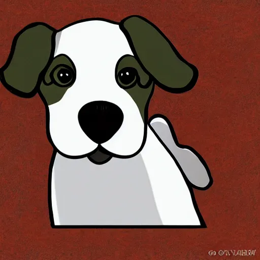 Image similar to fox terrier drawn in caillou style