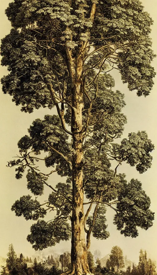 Image similar to atlas texture map megascans, tree, white background illustrated by eugene von guerard, ivan shishkin, john singer sargent