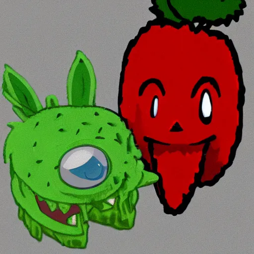 Image similar to strawberry monster trending on pixiv