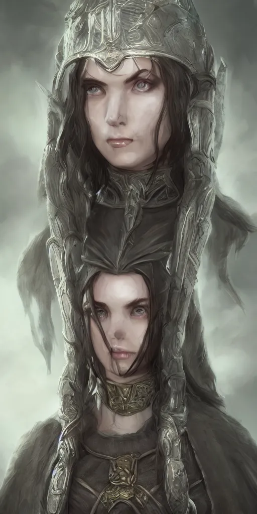 Image similar to an unreal engine 5 rendered portrait of a female fantasy priestess of an unknown species, artstation, deviantart, fantasy, lord of the rings, dungeons and dragons, 3d game portrait, rpg character portrait