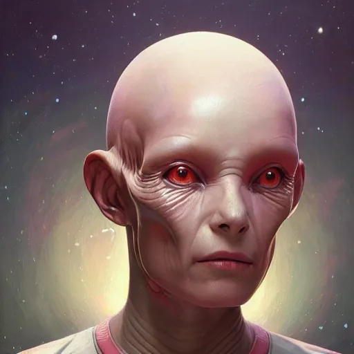 Prompt: A ultradetailed beautiful portrait of a alien , Oil painting, by Ilya Kuvshinov, Greg Rutkowski and moebius, alien art-H 768