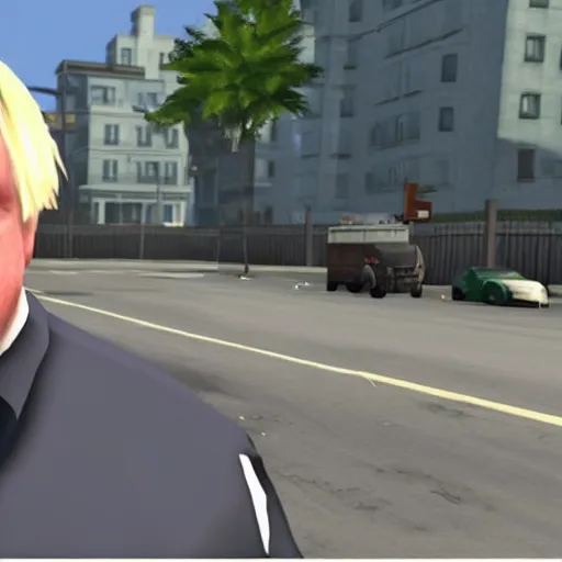 Image similar to boris johnson in grove street, gta san andreas, screenshot