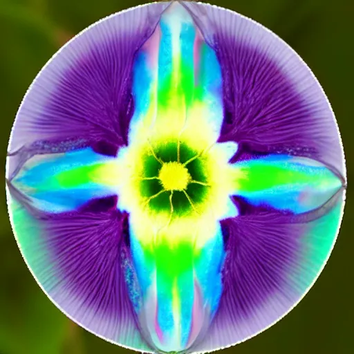 Image similar to life cycle of iridiscent flower