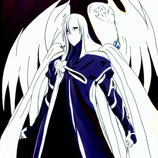 Prompt: malthael, the silent angel, bleach anime style