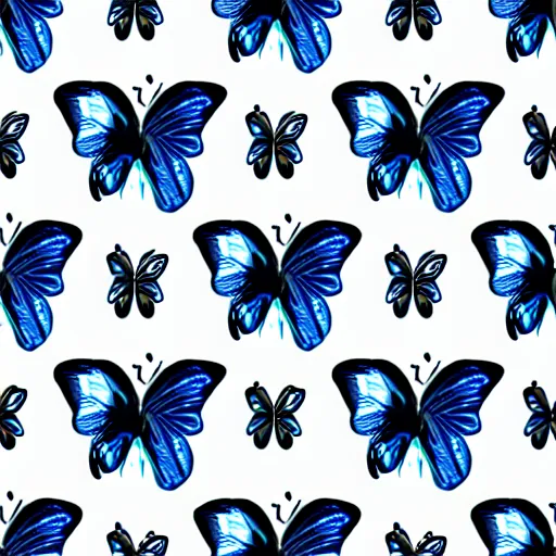 Prompt: blue butterflies background pattern