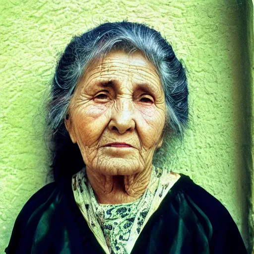 Image similar to photo, tlaquepaque, old woman, portrait, kodak ektachrome 1 2 0,