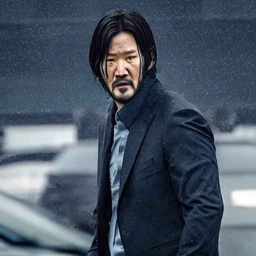 Prompt: movie still of Son Heung-Min as john wick in the movie john wick,