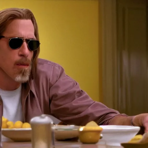 Image similar to Live Action Still of Jerma985 in The Big Lebowski, real life, hyperrealistic, ultra realistic, realistic, highly detailed, epic, HD quality, 8k resolution, body and headshot, film still