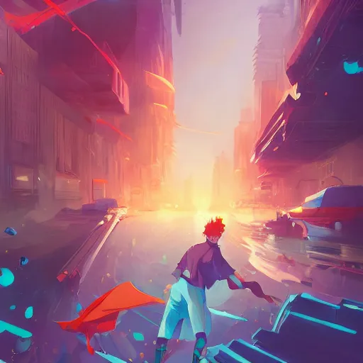 Image similar to hero world rockoa €™ s modern life, behance hd by jesper ejsing, by rhads, makoto shinkai and lois van baarle, ilya kuvshinov, rossdraws global illumination