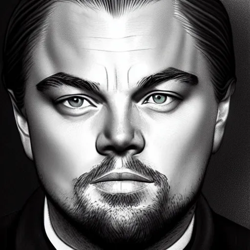 Prompt: “Leonardo DiCaprio, beautiful, highly detailed portrait, photorealistic, ultra detailed, Louise Bonnet”