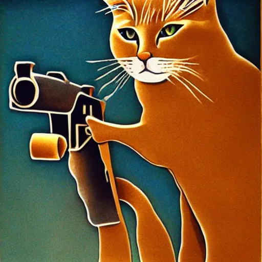 Image similar to Le Gun artwork of a cat