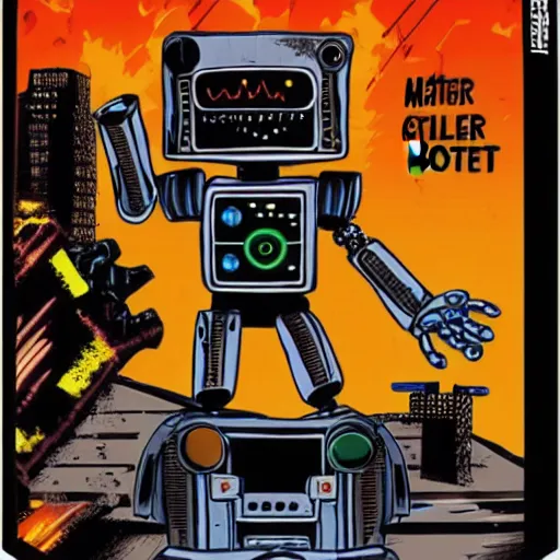 Image similar to gangster robot riot in cali protest robot live mattter, 8 k, very clear, lightning, smooth, hdd, frank miller style