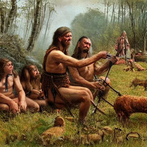 Image similar to stone age britain by james gurney