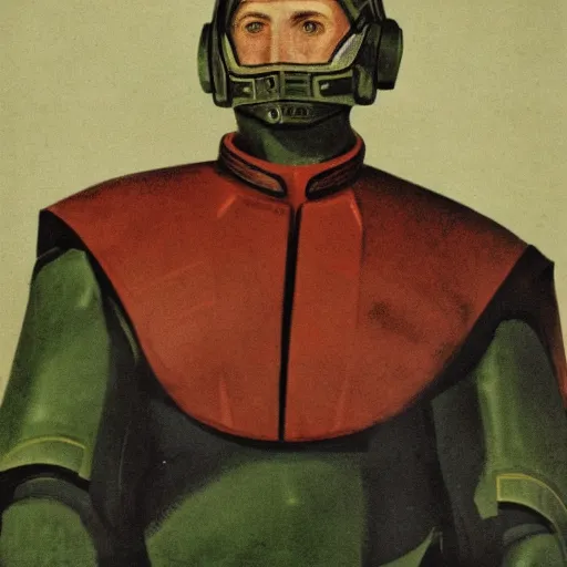 Image similar to color lithograph of master chief by adolphe millot