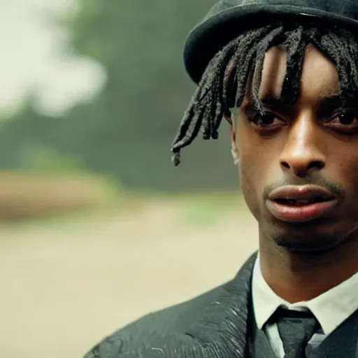 Image similar to playboi carti in peaky blinders 4 k the detailed super realistic