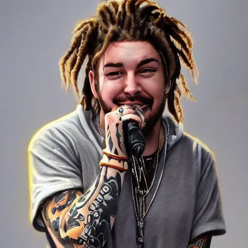 Image similar to post malone, detailed, clean, realistic